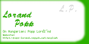 lorand popp business card